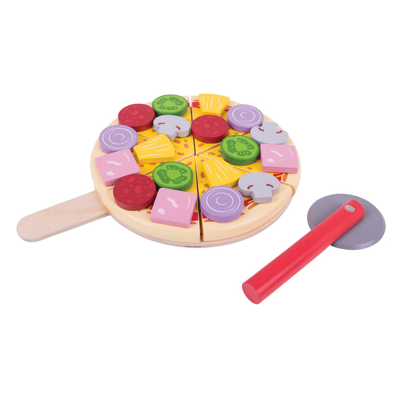 Afbeelding laden in galerijviewer, Bigjigs speelgoedeten - pizza snijden
