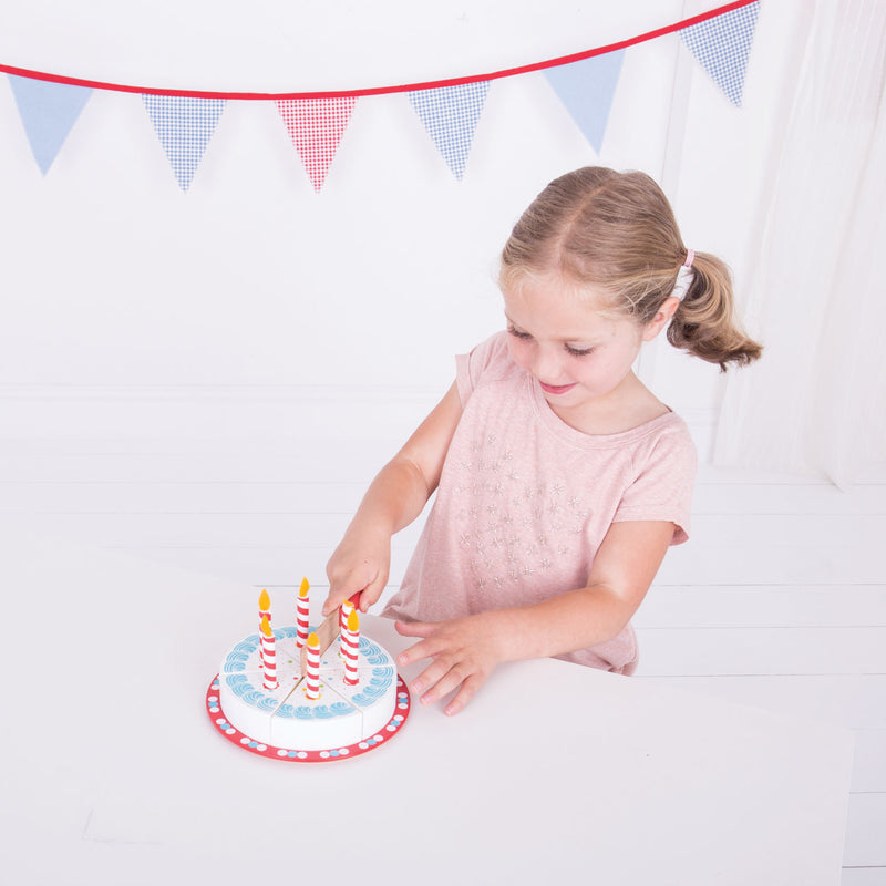 Load image into Gallery viewer, Bigjigs Houten Verjaardagstaart
