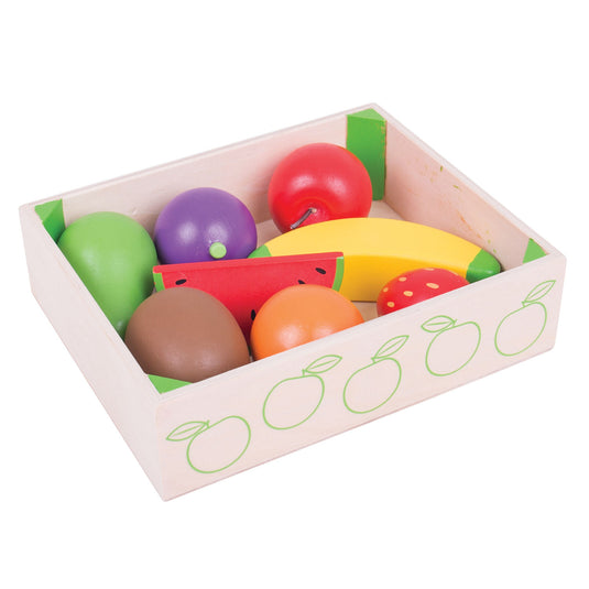 Bigjigs houten kistje met fruit, 9dlg.