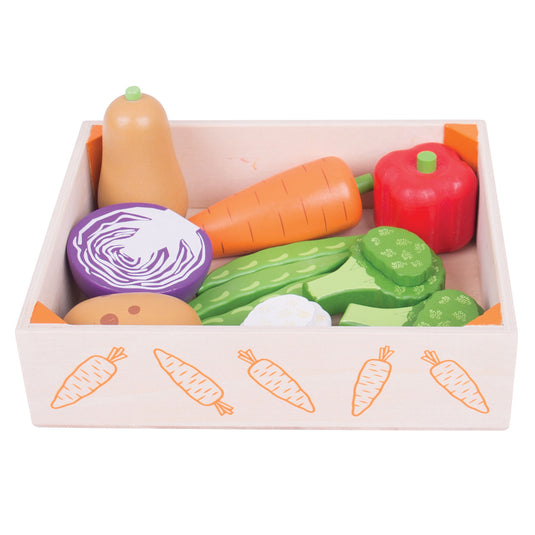 Bigjigs toys - houten groentekistje
