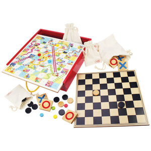 Bigjigs houten bordspellen, 4in1