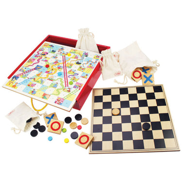 Bigjigs houten bordspellen, 4in1