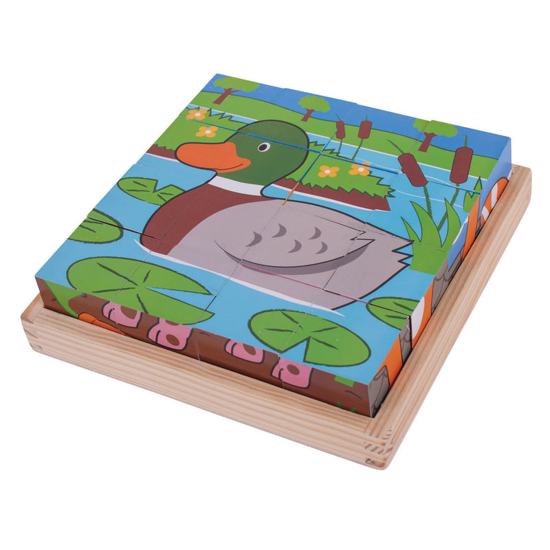 Load image into Gallery viewer, Bigjigs Houten Blokpuzzel Boerderijdieren
