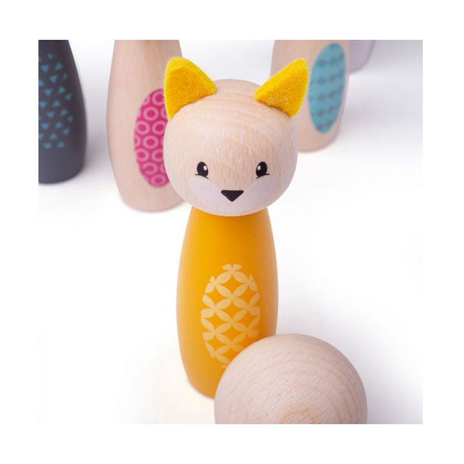 Load image into Gallery viewer, BigJigs Houten Kegelspel Dierfiguren
