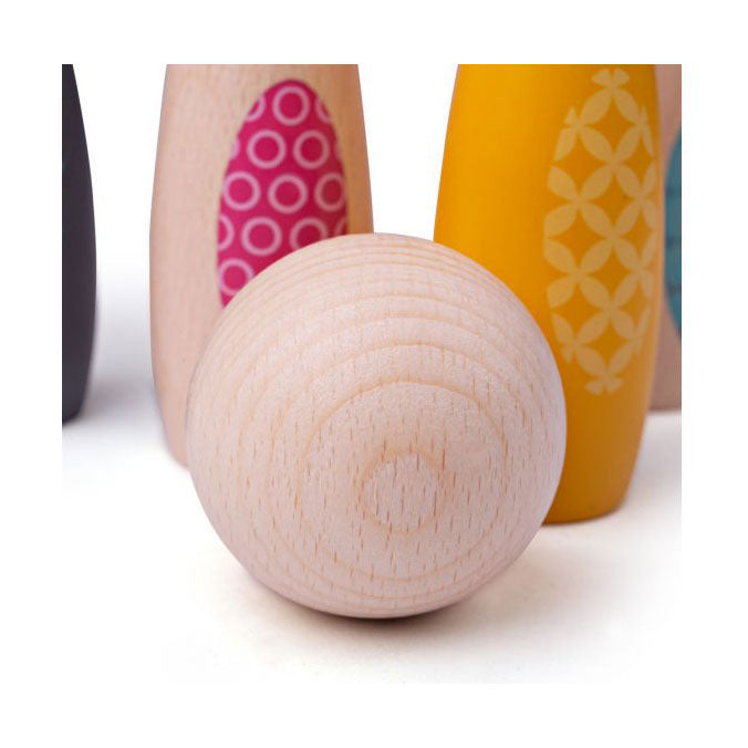Afbeelding laden in galerijviewer, Simply scandi bigjigs toys - kegelspel 'bosdieren' - hout speelgoed - houten kegelspel - 7-delig

