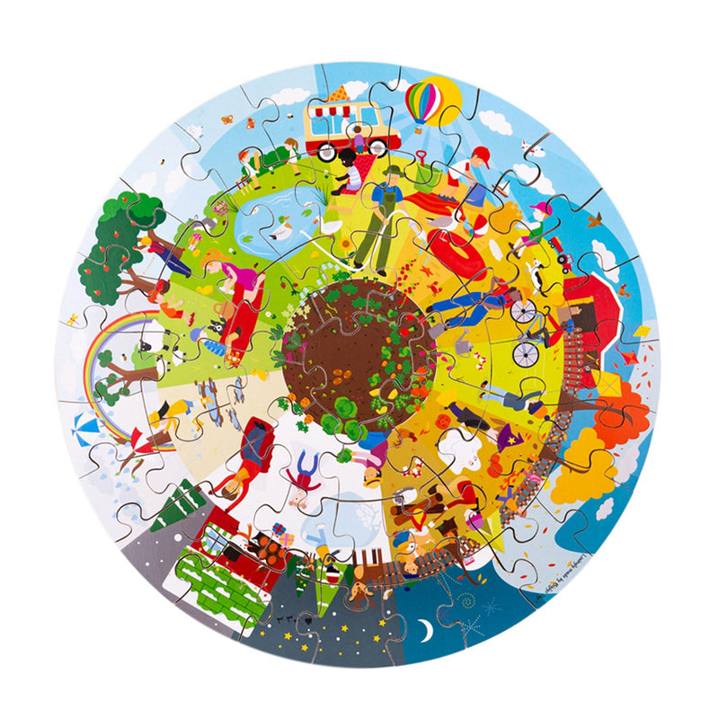 Load image into Gallery viewer, Bigjigs houten seizoenen vloerpuzzel rond, 50st.
