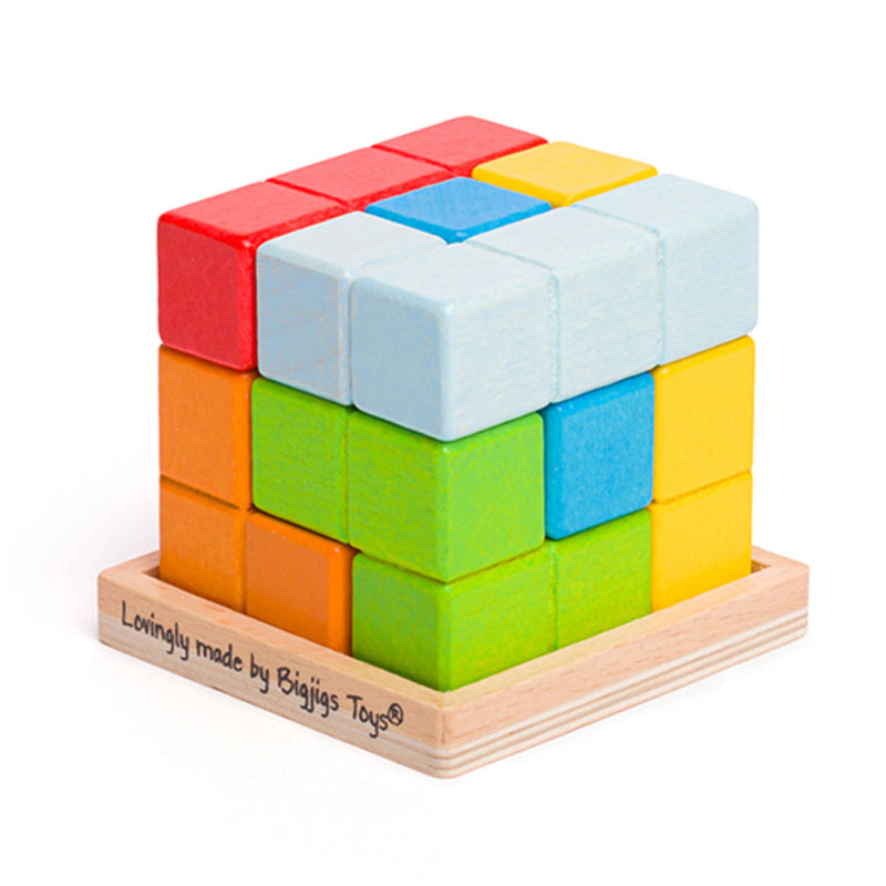 Load image into Gallery viewer, Bigjigs Houten Lock-a-Cube Kubuspuzzel
