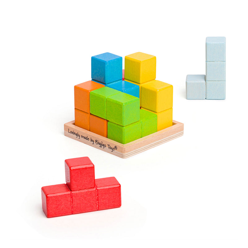 Load image into Gallery viewer, Bigjigs Houten Lock-a-Cube Kubuspuzzel
