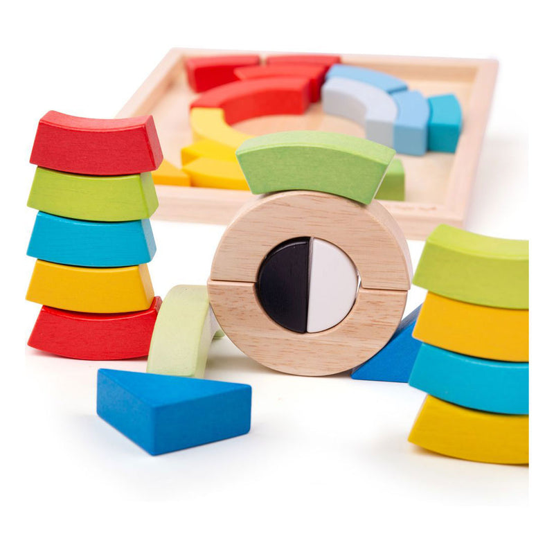 Load image into Gallery viewer, Bigjigs Houten Bogen en Driehoek Bouwblokken
