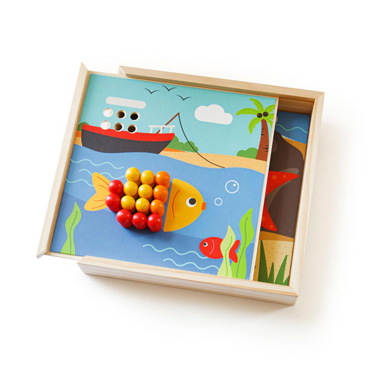 Load image into Gallery viewer, Bigjigs Houten Insteekmozaiek Spel Zeezicht
