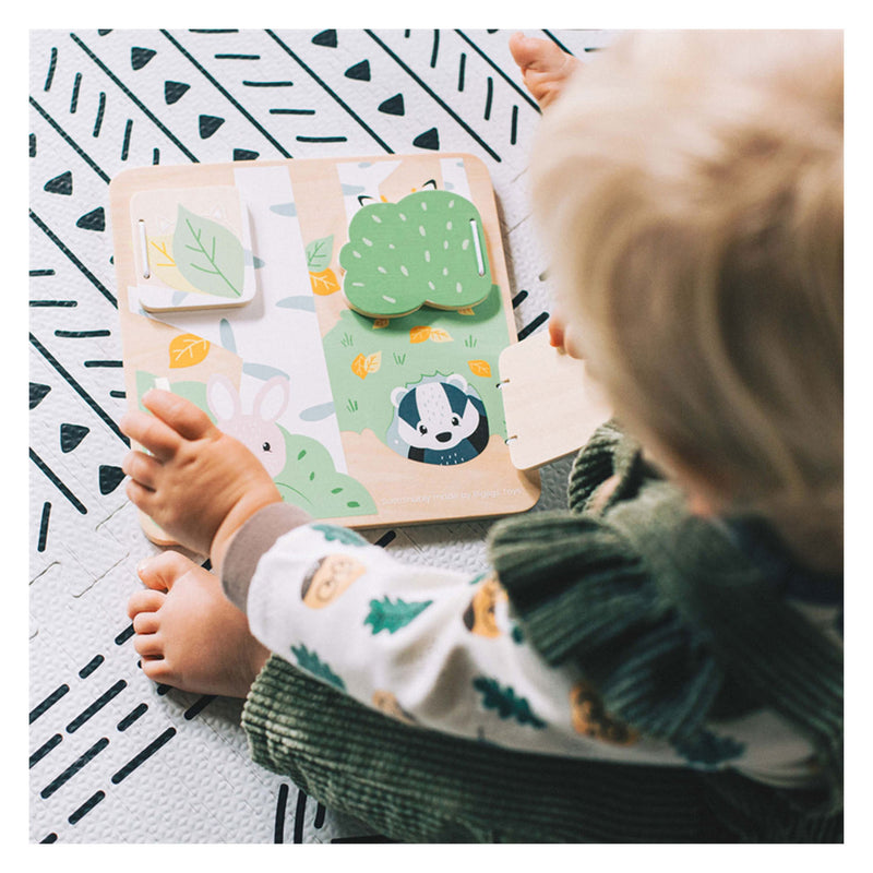 Load image into Gallery viewer, Bigjigs Woodland Houten Verstop en Zoek Puzzel
