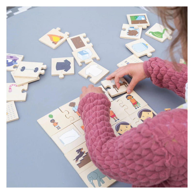 Load image into Gallery viewer, Bigjigs houten legpuzzel tegenstellingen, 32st.

