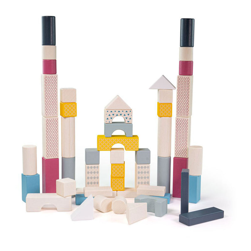 Load image into Gallery viewer, Bigjigs houten bouwblokken in opbergton, 50dlg
