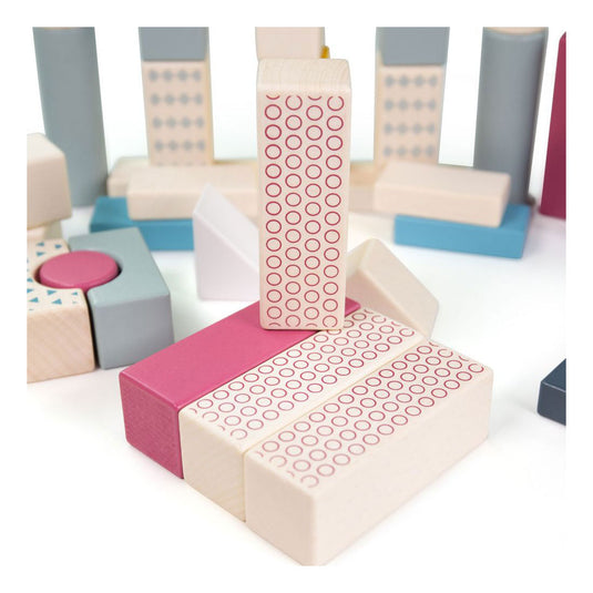 Bigjigs houten bouwblokken in opbergton, 50dlg