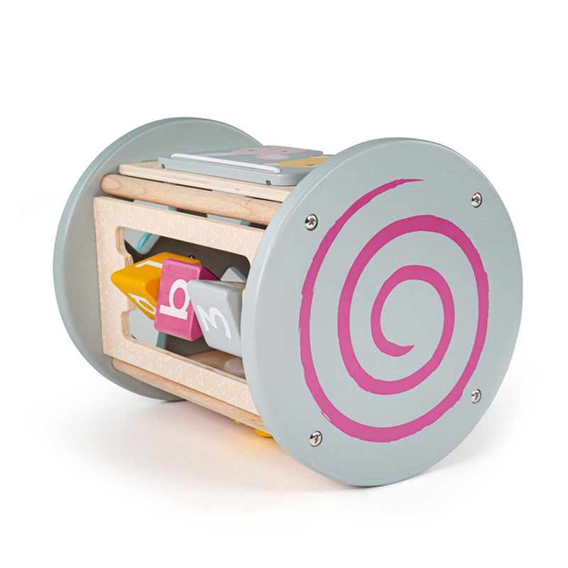 Load image into Gallery viewer, Bigjigs rollende activiteitenbox en vormenstoof van hout, 5dlg.

