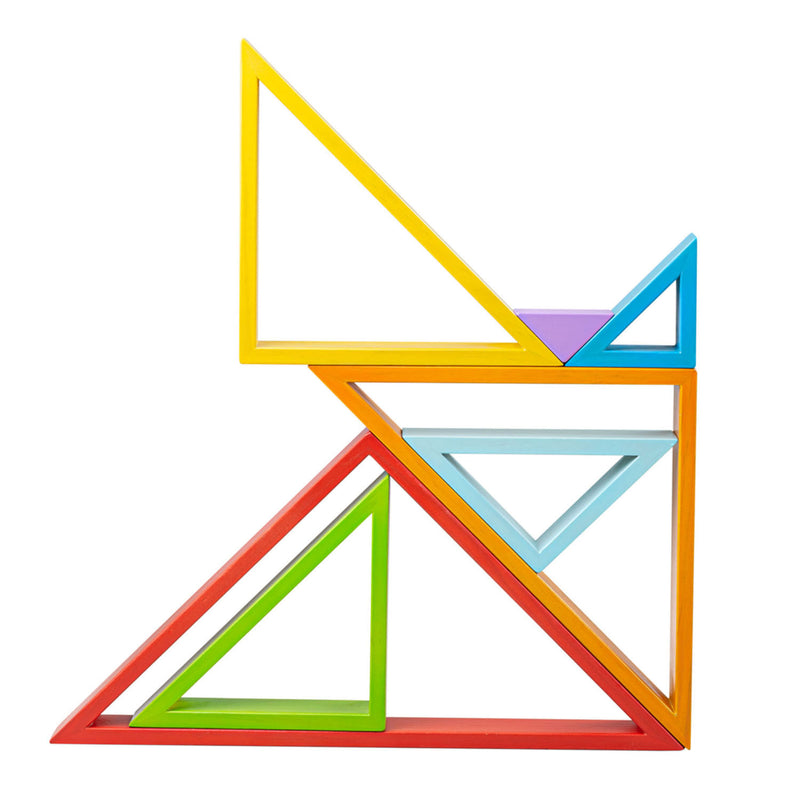 Load image into Gallery viewer, Bigjigs Houten Stapel Driehoeken, 7dlg.
