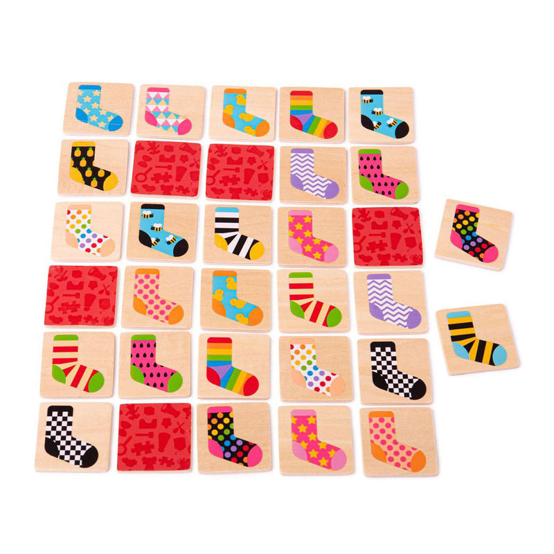Load image into Gallery viewer, Bigjigs Houten Memospel Gekleurde Sokken, 32dlg.
