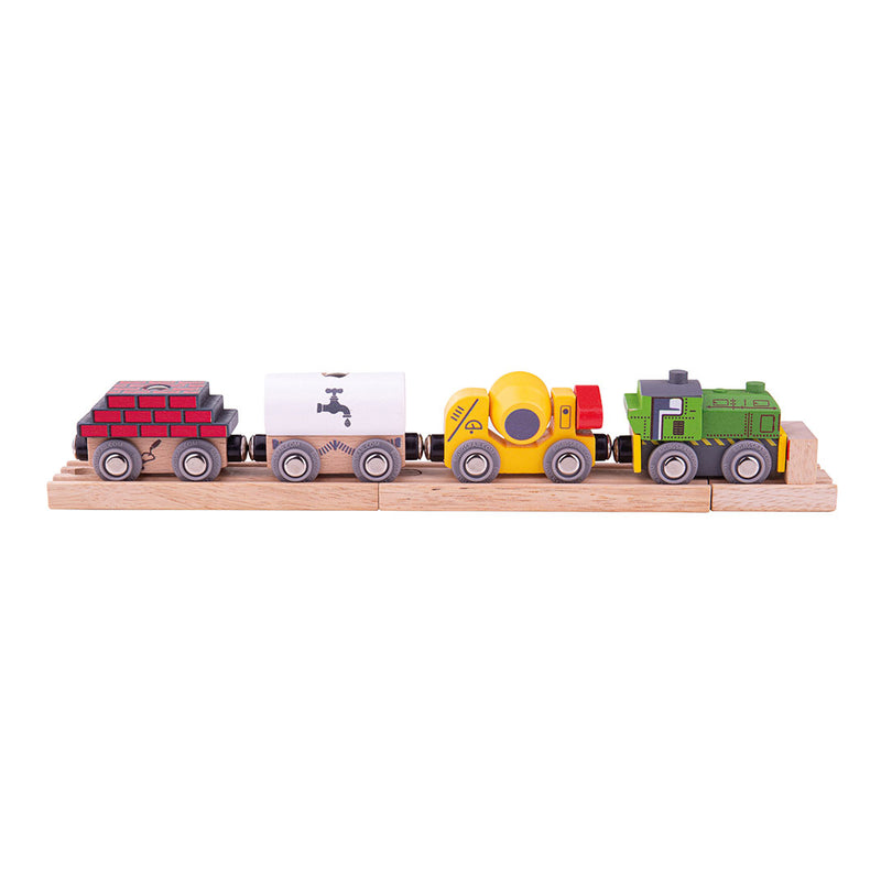 Load image into Gallery viewer, Bigjigs houten trein constructie met lading

