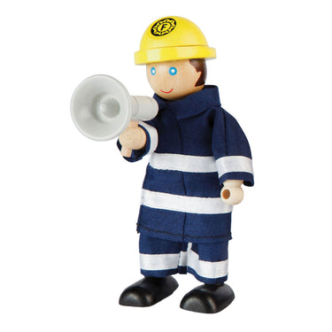 Tidlo houten poppenhuis poppen brandweermannen, 4st.