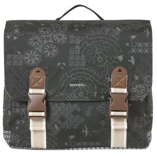 Basil dubbele fietstas bohème mik 35 liter - zwart charcoal