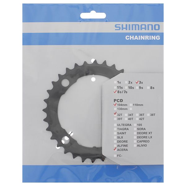 ギャラリービューアに画像をロードする, Shimano kettingblad Acera 104mm FCM361 zwart 32T

