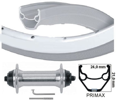 Kgs voorwiel 28 inch (622) velg primax str 20 zilver uitvalnaaf
