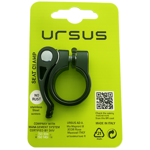 Ursus zadelpenklem met snelspanner ø25.7 mm aluminium - zwart