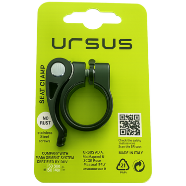 Ursus zadelpenklem met snelspanner ø25.7 mm aluminium - zwart