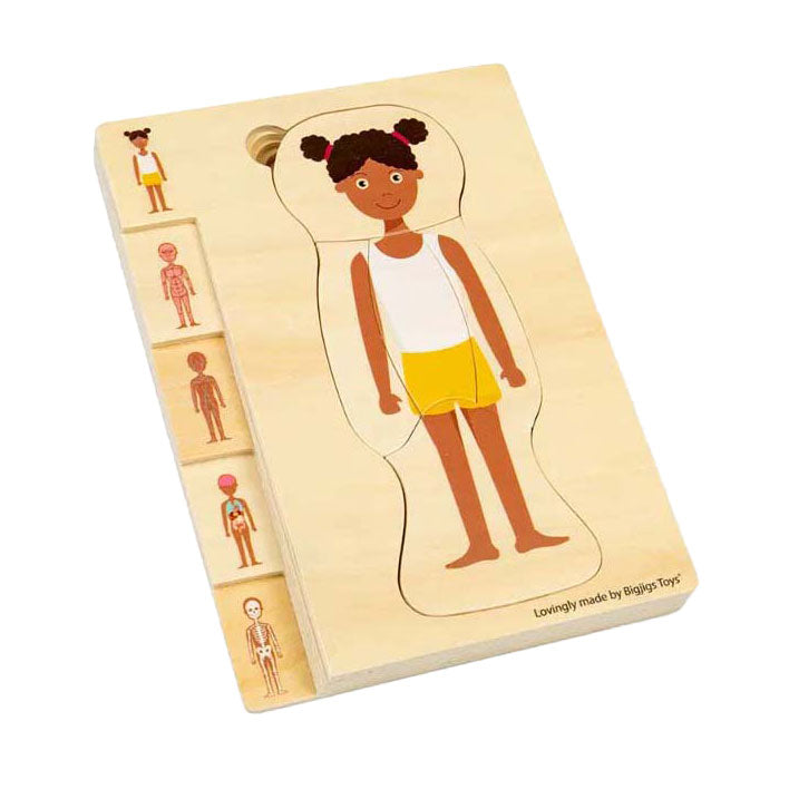 Load image into Gallery viewer, Bigjigs houten anatomiepuzzel - meisje, 26st.
