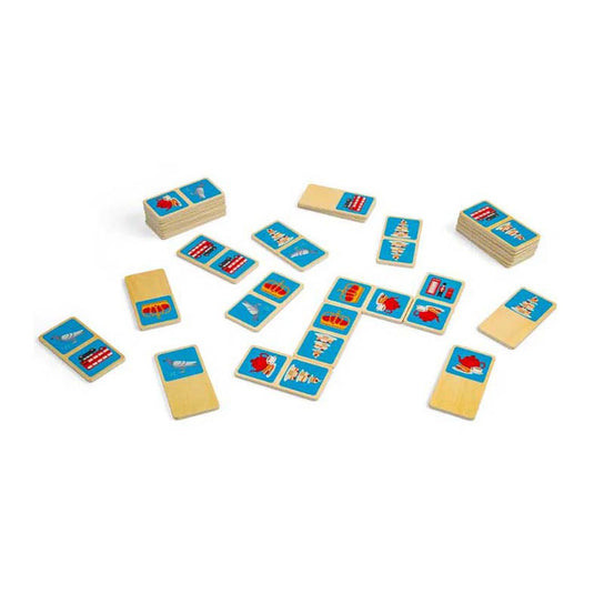 Bigjigs houten londen dominospel, 28dlg.