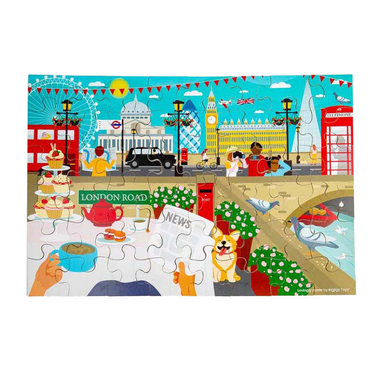 Load image into Gallery viewer, Bigjigs houten londen stad vloerpuzzel, 48st.
