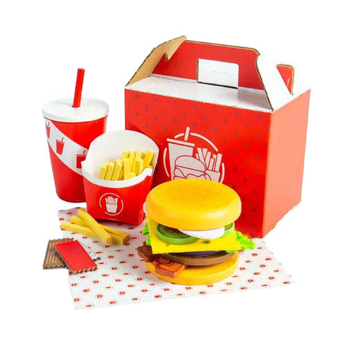Bigjigs houten burger- en frietset, 48dlg.