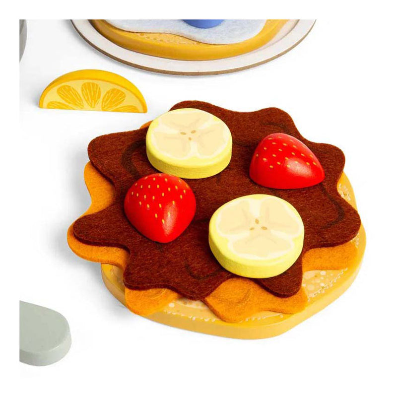 Afbeelding laden in galerijviewer, Bigjigs houten pannenkoeken speelset, 16dlg.
