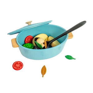 Bigjigs houten stoofpannen speelset, 17dlg.
