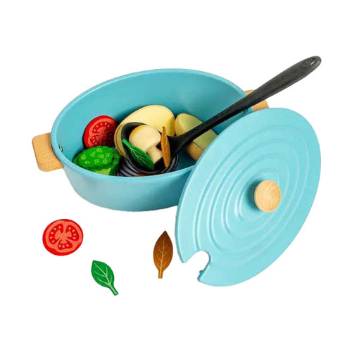 Bigjigs houten stoofpannen speelset, 17dlg.