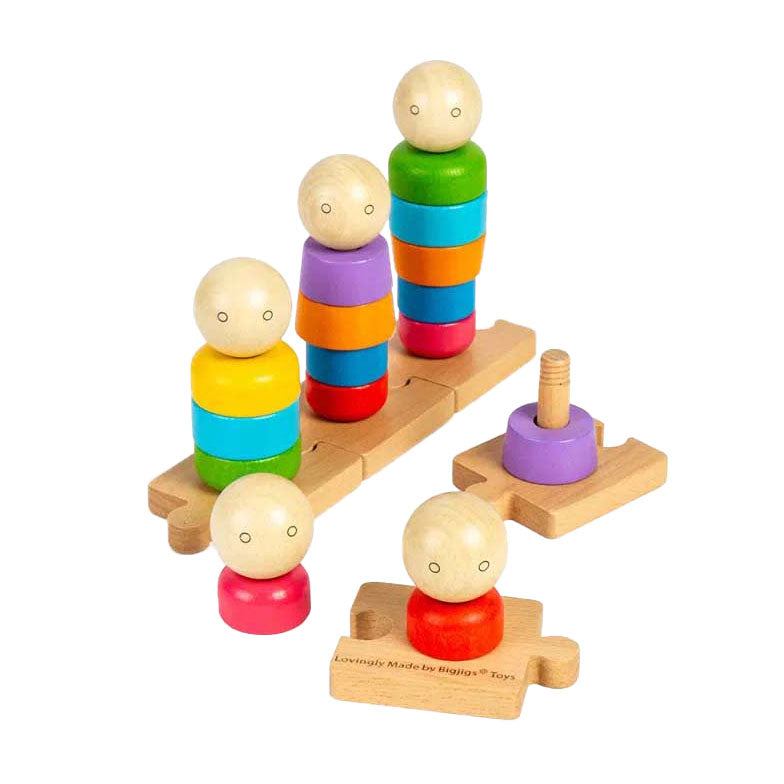 Load image into Gallery viewer, Bigjigs houten regenboogfamilie stapelspeelgoed, 25dlg.
