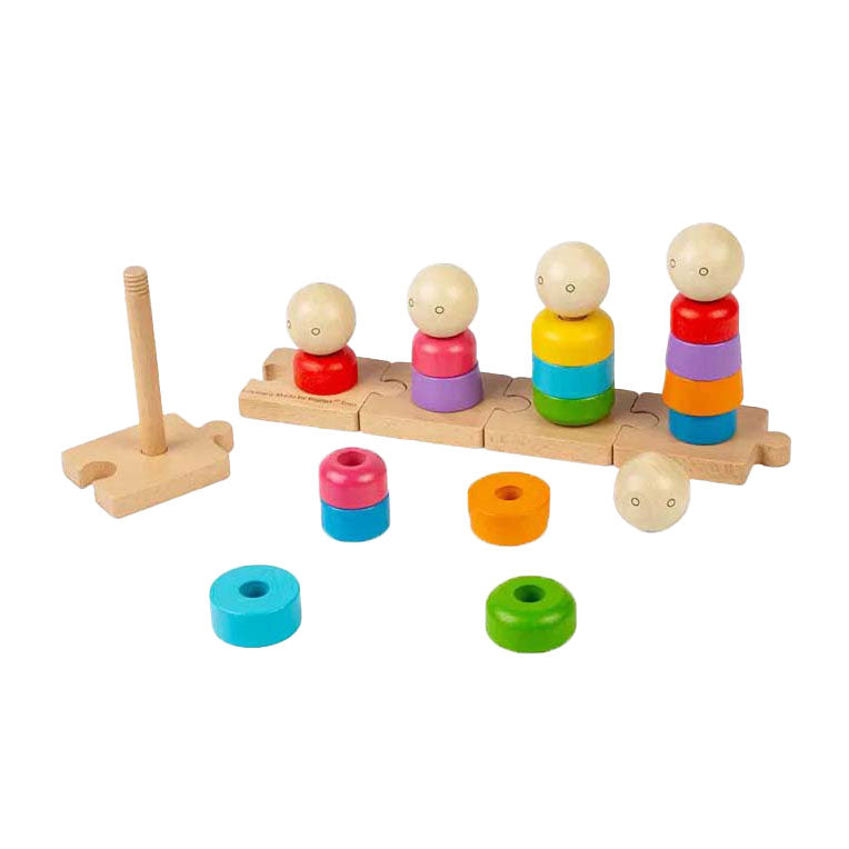 Load image into Gallery viewer, Bigjigs houten regenboogfamilie stapelspeelgoed, 25dlg.
