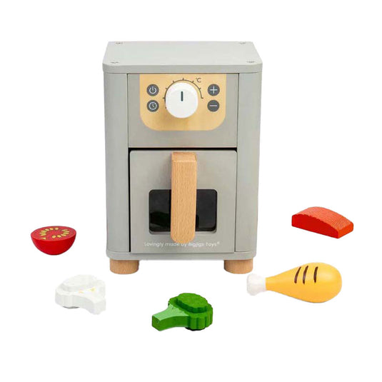 Bigjigs houten airfryer speelset, 5dlg.
