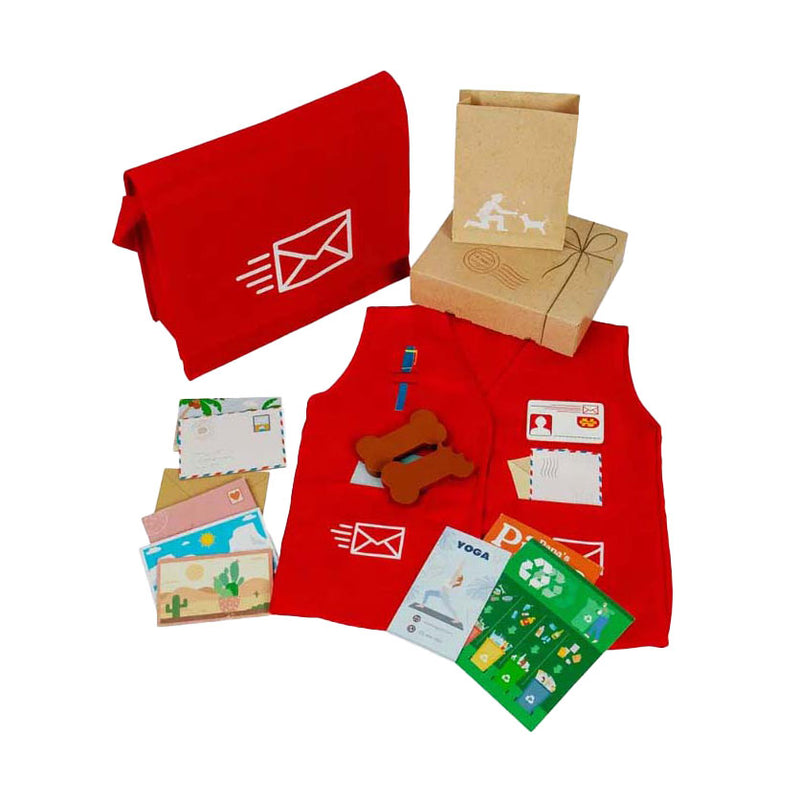 Load image into Gallery viewer, Bigjigs postbode verkleedset met accessoires
