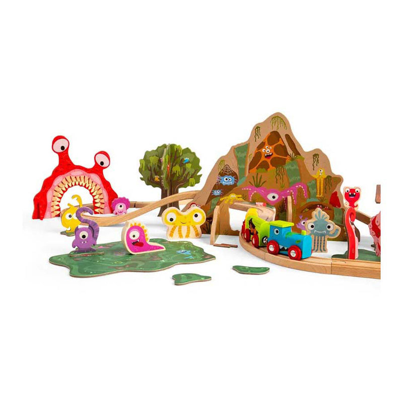 Load image into Gallery viewer, Bigjigs houten monster treinset, 50dlg.
