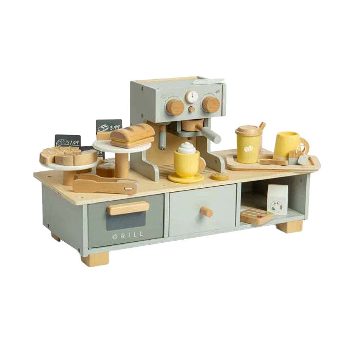 Load image into Gallery viewer, Bigjigs houten koffiecorner speelset, 32dlg.
