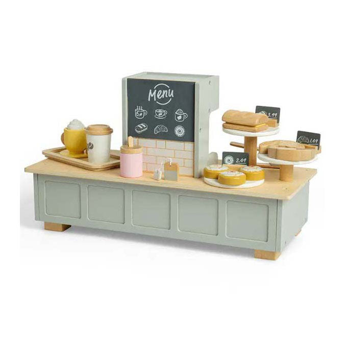 Load image into Gallery viewer, Bigjigs houten koffiecorner speelset, 32dlg.
