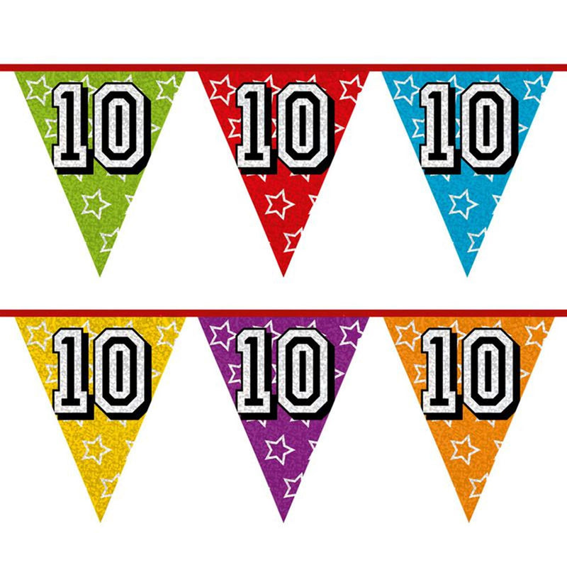 Load image into Gallery viewer, Boland vlaggenlijn holografisch 10jaar 8 meter
