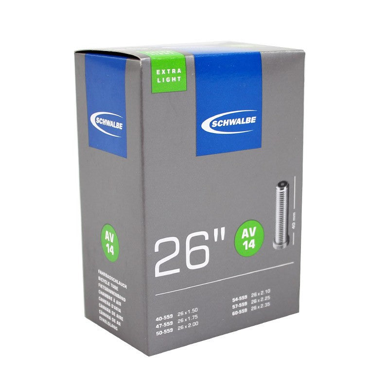 Load image into Gallery viewer, Schwalbe Binnenband AV14 Extra Light 26 40 62-559 40mm ventiel
