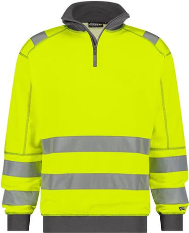 Dassy hoge zichtbaarheidssweater denver geel grijs xl