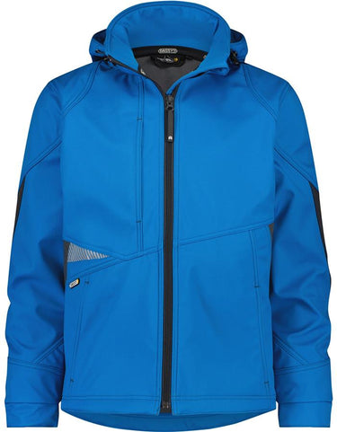 Dassy gravity softshell azuurblauw grijs mt l