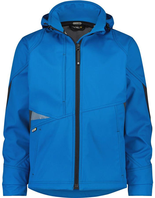 Dassy gravity softshell azuurblauw grijs mt l