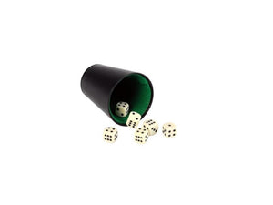 Longfield pokerbeker zwart - 9 cm hoog - met ingelegd vilt - diameter 8 cm - engelhart
