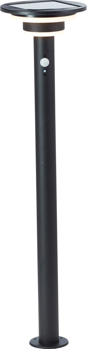 Brilliant garvina - buiten sokkellamp - hoogte 85 cm- led 3w - solar - 430 lm - 3000k - ip44 - zwart