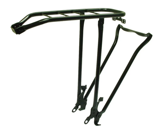 bagagedrager met klapstandaard 28 inch staal zwart